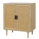 Rattan-Decorated Sideboard Buffet Storage Cabinet