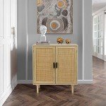 Rattan-Decorated Sideboard Buffet Storage Cabinet