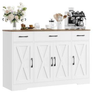 Modern Farmhouse Buffet Cabinet with Storage Drawers