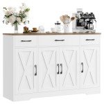 Modern Farmhouse Buffet Cabinet with Storage Drawers