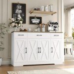 Modern Farmhouse Buffet Cabinet with Storage Drawers