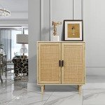 Rattan-Decorated Sideboard Buffet Storage Cabinet