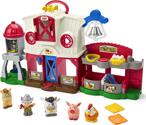 Fisher-Price Little People Caring for Animals Farm Playset with Smart Stages Learning Content for Toddlers and Preschool Kids