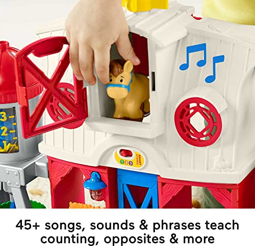 Fisher-Price Little People Caring for Animals Farm Playset with Smart Stages Learning Content for Toddlers and Preschool Kids