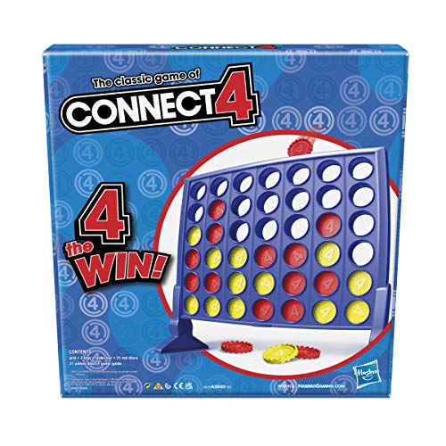 Connect 4 Classic Grid Strategy board game, 4 in a Row, for Kids, 2 Player for Family and Kids, Ages 6 and Up