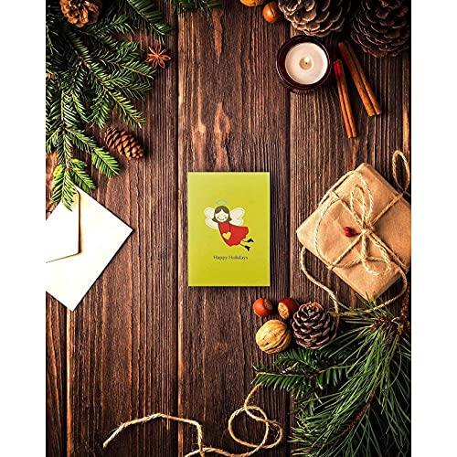 Assorted Holiday Christmas Greeting Cards - Festive Classic Character Designs: Santa, Snowman, Reindeer - Multicolor - 48 Pack with Envelopes - 4 x 6 Inches