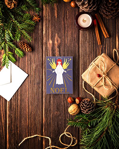 36-Pack Merry Christmas Greeting Cards Bulk Box Set - Winter Holiday Xmas Greeting Cards with Angel Design and Gold Foil Accents, Envelopes Included, 4 x 6 Inches
