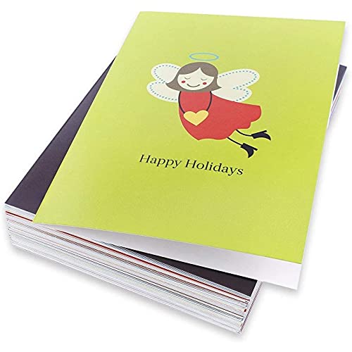 Assorted Holiday Christmas Greeting Cards - Festive Classic Character Designs: Santa, Snowman, Reindeer - Multicolor - 48 Pack with Envelopes - 4 x 6 Inches