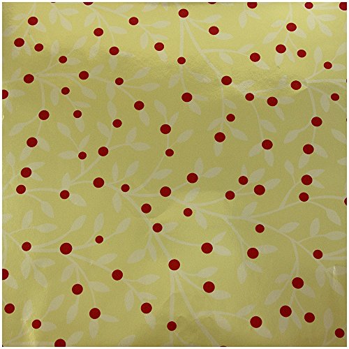 JAM PAPER Gift Wrap - Christmas Foil Wrapping Paper - 25 Sq Ft - Gold Holly - Roll Sold Individually