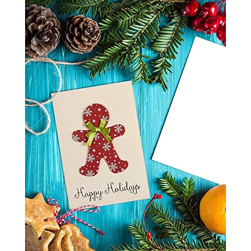 Handmade Merry Christmas Greeting Cards Assortment with Envelopes, 6 Designs (5 x 7 In, 12 Pack)