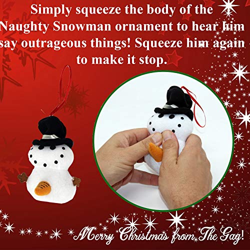 Tekky Toys-Naughty Dirty Talking Snowman Funny Tree Ornament With 3 Hilarious quotes for the Holidays