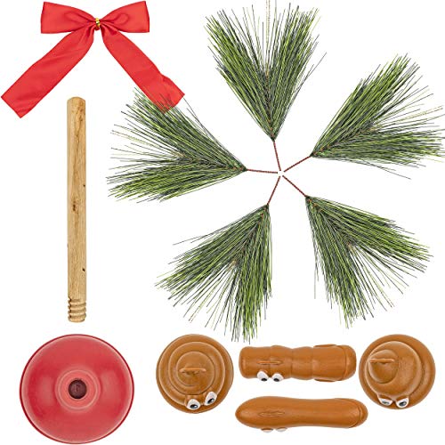 Redneck Plunger Christmas Tree w/ Poop Ornaments - Fairly Odd Novelties - Funny Festive Toilet Humor Holiday Gift