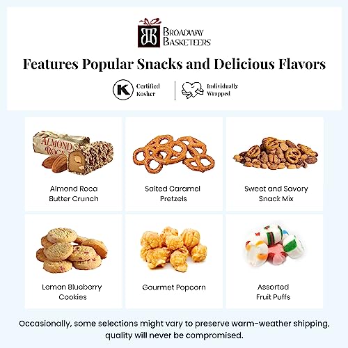 Broadway Basketeers Gourmet Chocolate Food Gift Basket Snack Gifts for, Fathers Day, Families, College, Delivery for Holidays, Appreciation, Thank You, Get Well Soon, Care Package