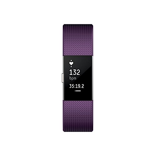 Fitbit Charge 2 Heart Rate + Fitness Wristband, Plum, Small (US Version)