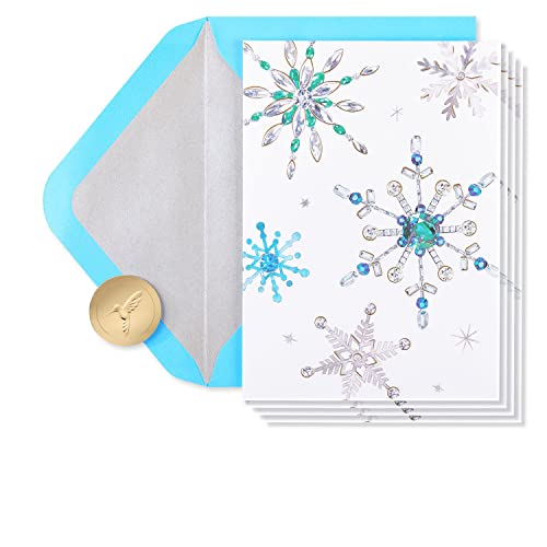 Papyrus Holiday Cards Boxed with Envelopes, Warmest Wishes, Glitter-Free Snowflake