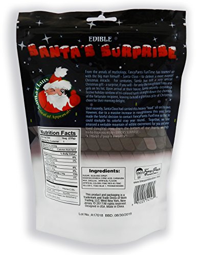 Santa's Surprise Stocking Stuffer Poop Candy (Christmas Jelly Beans - 8.3oz) 1/2 LB - Lump of Coal Alternative - Naughty or Nice Christmas Gag Gift (1 Pack)