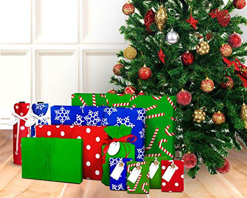 WRAPEEZ Gift Wrap – Quick & Easy Present Wrapping With Built-in Bows – Stretchable Reusable/Eco-Friendly Fabric Fits All Shapes & Sizes – Perfect for On-The-Go – No Scissors/Tape Needed (Set of 11)