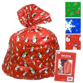Giant Bag Sack 36"x44" Assorted Christmas Season Styles - 1 Per Pack