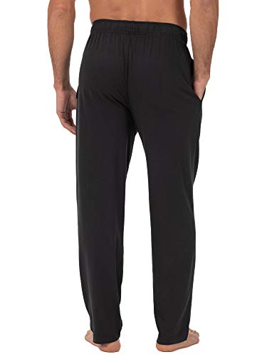 Fruit of the Loom Men's Extended Sizes Jersey Knit Sleep Pant (1-Pack), Black, Small