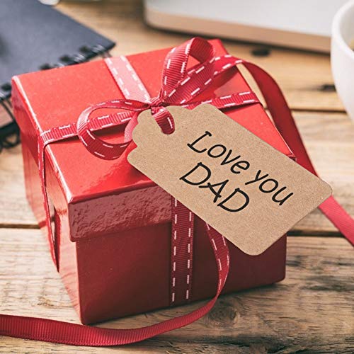 200pcs Kraft Paper Gift Tags with Free 200 Root Natural Jute Twine, Blank Gift Bags Tags Price Tags（Brown Water Ripple）