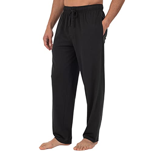Fruit of the Loom Men's Extended Sizes Jersey Knit Sleep Pant (1-Pack), Black, Small