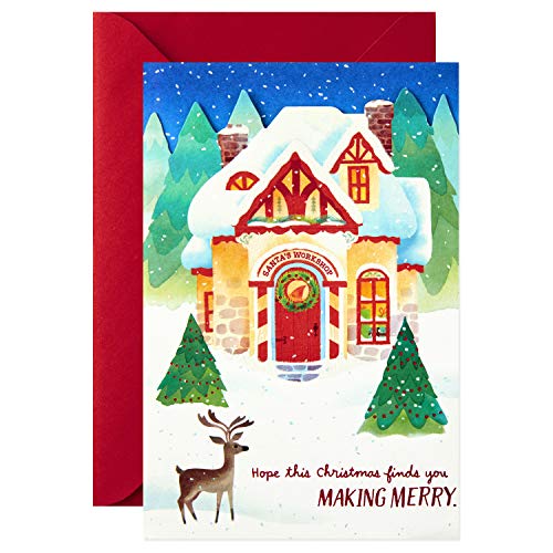 Hallmark Paper Wonder Pop Up Christmas Card (Santa's Workshop with Pop Up Presents)