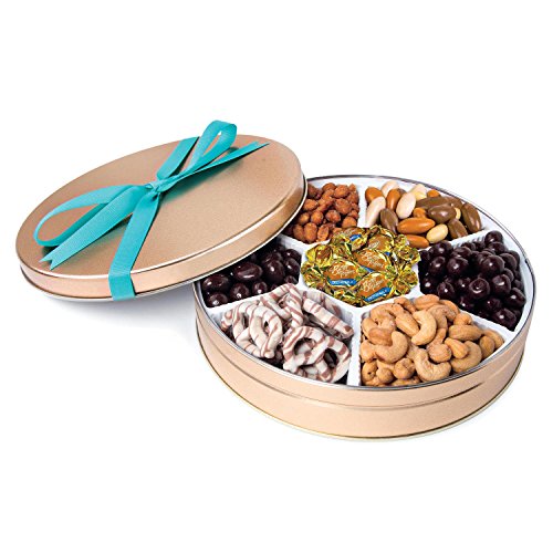 Elegant Hanukah Tray with Chocolates and Nuts for the Whole Family. Kosher and Dairy-free