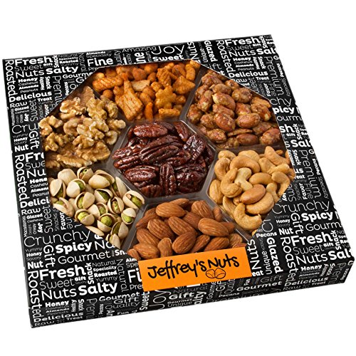 Jeffrey's Nuts Christmas, Holiday Nut Gift Basket for Men - Thanksgiving Baskets Variety Assortment, Prime Corporate Food Delivery for Him or Her, Fresh & Gourmet Healthy Get Well Ideas or Birthday