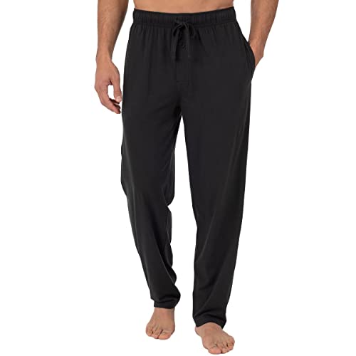 Fruit of the Loom Men's Extended Sizes Jersey Knit Sleep Pant (1-Pack), Black, Medium