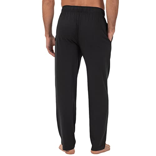Fruit of the Loom Men's Extended Sizes Jersey Knit Sleep Pant (1-Pack), Black, Medium