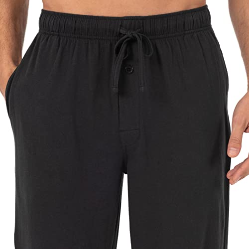 Fruit of the Loom Men's Extended Sizes Jersey Knit Sleep Pant (1-Pack), Black, Medium