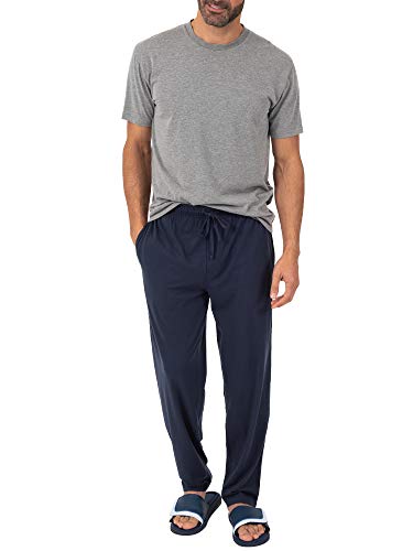 Fruit of the Loom Men's Extended Sizes Jersey Knit Sleep Pant (1-Pack), Navy, Medium