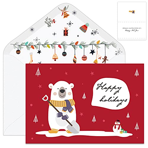 BGTCARDS Christmas Cards - 36 Happy Holiday Cards with Envelopes Cute Animals Holiday Greeting Cards Bulk Set Box Christmas Cards Assortment 4"x6" for Everyone on Your Christmas List