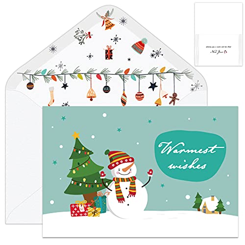 BGTCARDS Christmas Cards - 36 Happy Holiday Cards with Envelopes Cute Animals Holiday Greeting Cards Bulk Set Box Christmas Cards Assortment 4"x6" for Everyone on Your Christmas List
