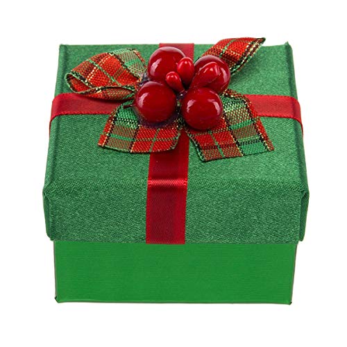 For-Keeps! (8 Pack Green Mini Gift Boxes with Lids, Pre Wrapped Gift Boxes with Bows, Christmas Party Favor Bulk Set