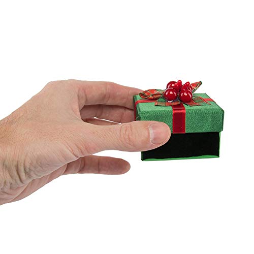 For-Keeps! (8 Pack Green Mini Gift Boxes with Lids, Pre Wrapped Gift Boxes with Bows, Christmas Party Favor Bulk Set