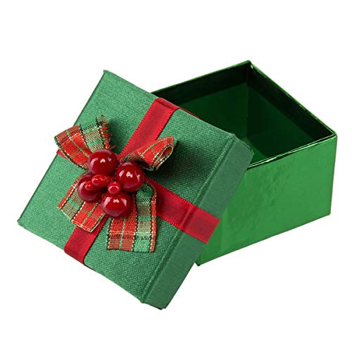 For-Keeps! (8 Pack Green Mini Gift Boxes with Lids, Pre Wrapped Gift Boxes with Bows, Christmas Party Favor Bulk Set
