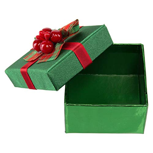 For-Keeps! (8 Pack Green Mini Gift Boxes with Lids, Pre Wrapped Gift Boxes with Bows, Christmas Party Favor Bulk Set