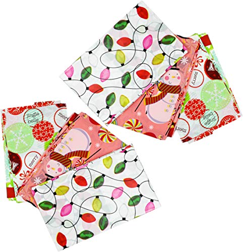 Set of 6 Christmas Jumbo/Giant Bike Size Gift Bags 60" x 72"- Santa, Snowman,Snowflake (6)