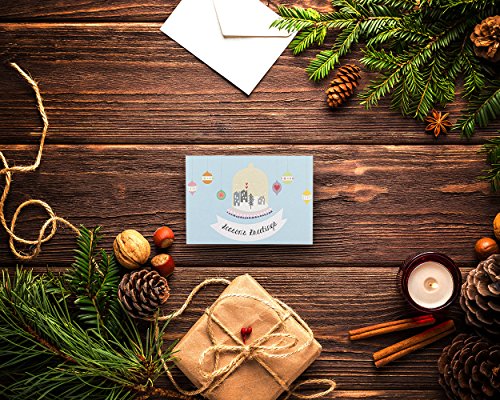 36-Pack Merry Christmas Greeting Cards Bulk Box Set - Winter Holiday Xmas Greeting Cards with Pastel Colored Designs, Envelopes Included, 4 x 6 Inches