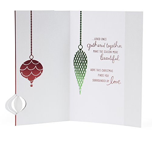 Hallmark Christmas Card (Red and Silver Ornaments)