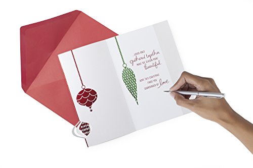 Hallmark Christmas Card (Red and Silver Ornaments)