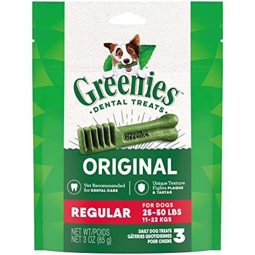 Greenies Original Regular Natural Dog Dental Treats, 3 oz. Pack (3 Treats)
