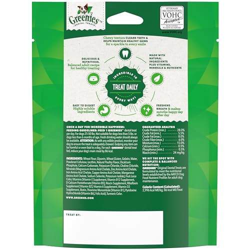 Greenies Original Regular Natural Dog Dental Treats, 3 oz. Pack (3 Treats)