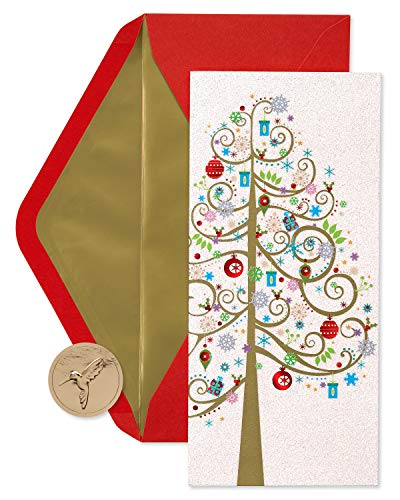Papyrus Christmas Cards Boxed, Gold Holiday Reindeer Forest