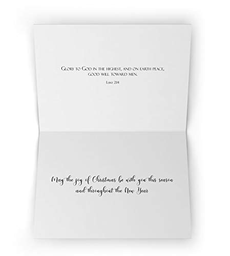 JBH Creations Silent Night Religious Christmas Card with Scripture - Pack of 24