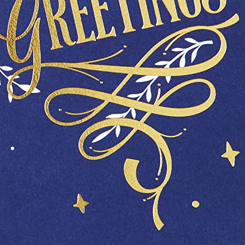 Hallmark Boxed Christmas Cards Assortment, Blue and Gold Holidays (6 Designs, 72 Cards with Envelopes)