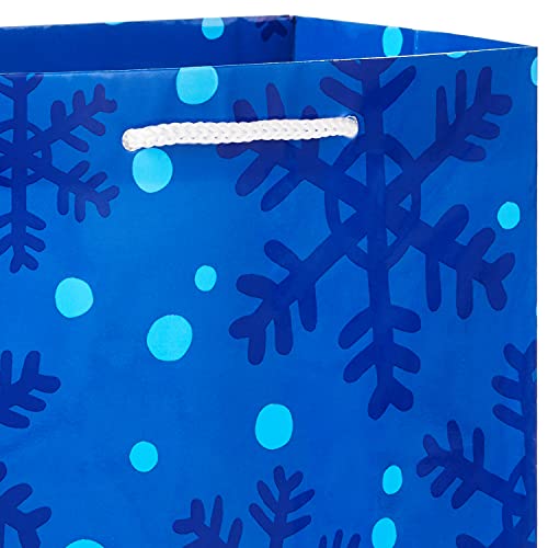 Image Arts Holiday Gift Bag Assortment, Blue and White Patterns (Pack of 16)