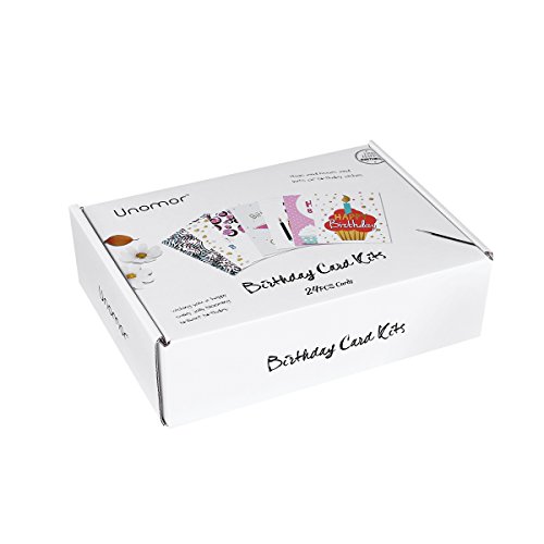 Unomor Happy Birthday Cards with Gold Embellishments Design and 26 Envelopes 24 Birthday Greeting Cards Assorted - 18 Birthday Wishes Printed