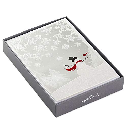 Hallmark Boxed Christmas Cards, Snowman and Cardinal (16 Cards and 17 Envelopes), (1XPX5437)